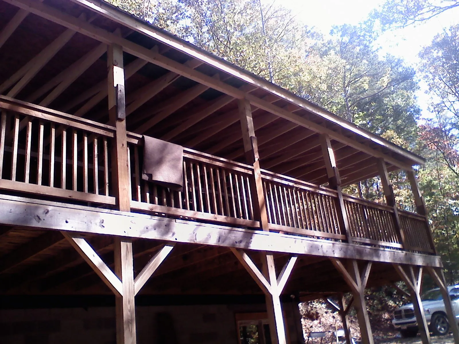 Timber framing under a new elevated porch and deck — Roof Leak Repair in Staten Island by Roofing Brothers